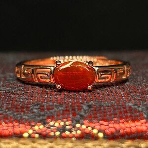 Mexican Fire Red Gold Egyptian Opal Ring